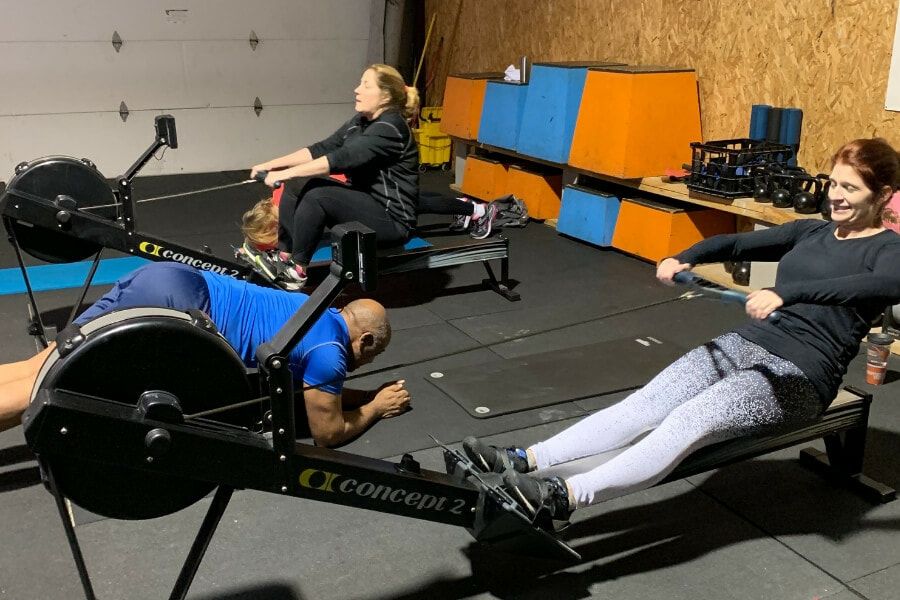 people working out on the gym